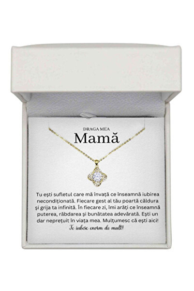 The Jewel Heart Colier elegant pentru mama, ambalaj cu lumină și mesaj, zirco...