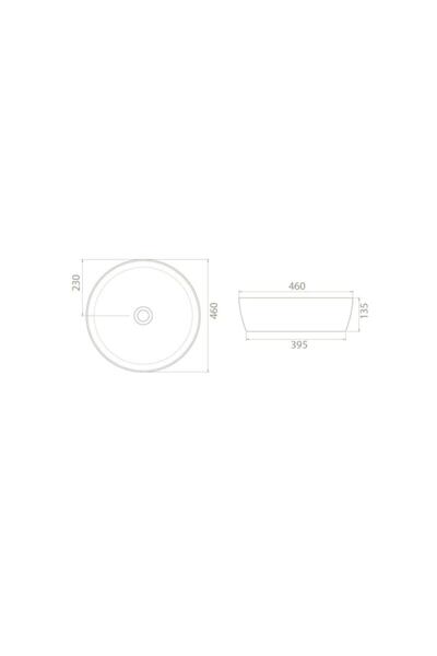 Turkuaz Cerastyle One Lavabo 46 Cm Yuvarlak Çanak Tezgah Üstü