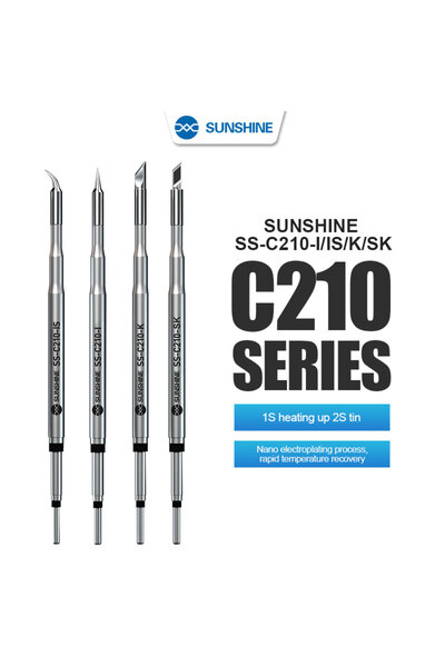 Choice5 Full sets SUNSHINE C210 Series Integrated Soldering Iron Tips and Hea...