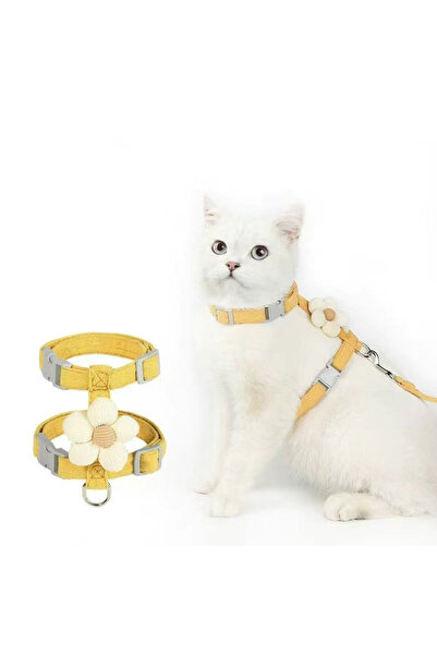 Choice M Yellow Cat Harness and Leash Sets Adjustable Dog Harness for Small D...