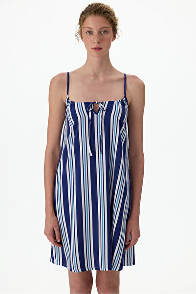 Penti Lacivert Vacation Striped Gecelik