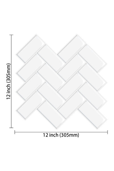 Choice 10 sheets VP401 10 Pieces Peel and Stick Herringbone Wall Tiles DIY Ki...