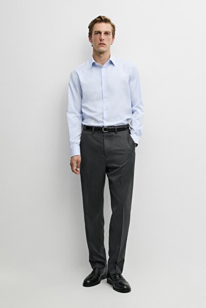 Massimo Dutti Slim fit mikro kareli tailoring gömlek