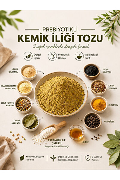 Aktarzane Prebiyotikli Kemik İliği Tozu ( İnulinli Bitkisel ve Baharat Karışı...