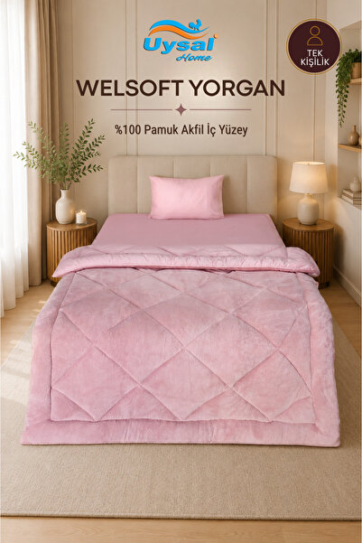 UYSAL WELSOFT AKFİL TEK KİŞİLİK YORGAN PUDRA 155x215