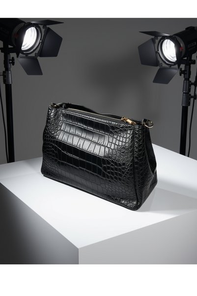 dukidasoturkiye Duki Daso Black Faux Leather Crocodile Patterned Daily Women's Shoulder Bag |   Summer T8503 Black 3 Compartment Fermu
