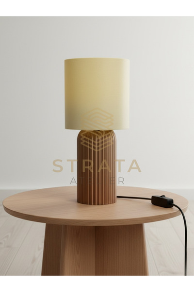 Strata Atelier Aelumir Dekoratif Masa ve Başucu Lambası Bakır/Bej (LED Ampul ...