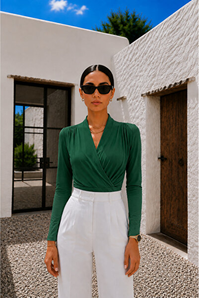 bellura Vatkalı Kruvaze Model Bluz