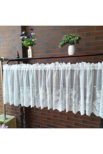 Choice Rod Pocket W100cmXH 50cm 1pc White European White Lace Curtains