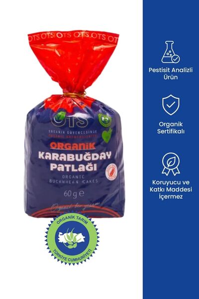 OTS Organik Karabuğday Patlağı 60 gr (Organik Sertifikalı, Pestisit Analizli)