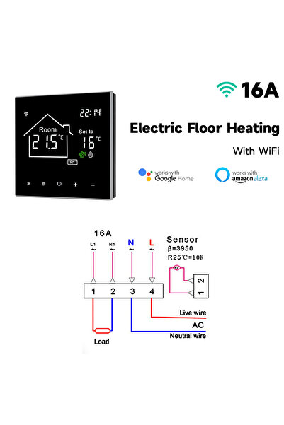 choice2 WiFi ElectricHeating 1PCS Tuya WiFi Smart Thermostat LCD Display Touc...