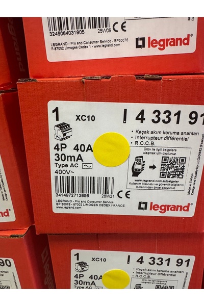Legrand KAÇAK AKIM SİGORTASI TRİFAZE 4 KUTUPLU 40 AMPER 0.30 mA