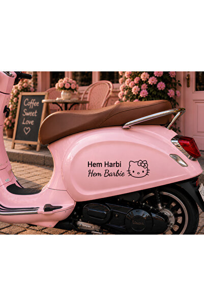 sticker Hem Harbi Hem Barbie | Motosiklet, Scooter, Vespa, Kask ve Araba İçin...