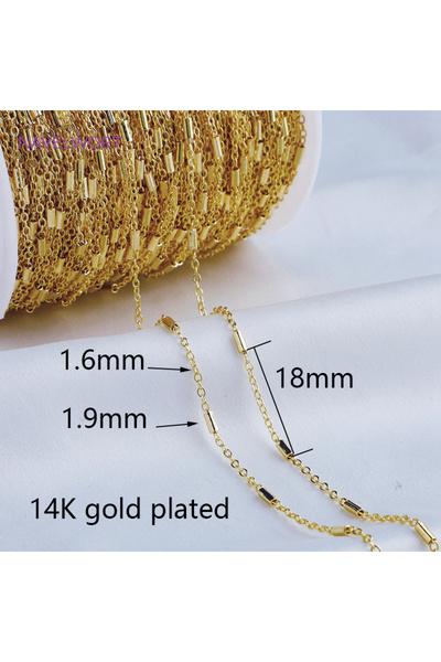 Choice7 1 meter 14K gold plated Wholesale Bulk Chains For Jewelry Making,14K ...