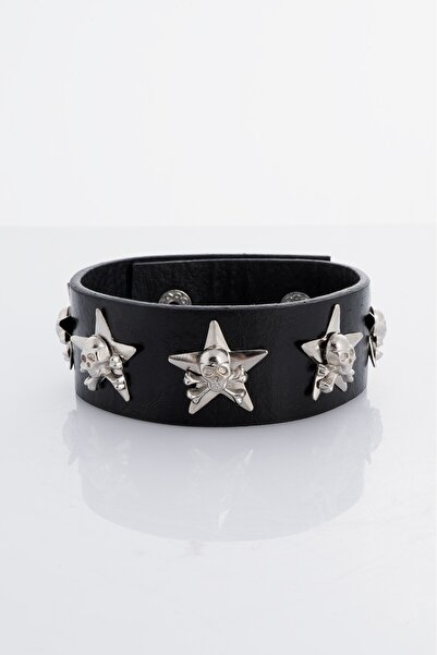 Consciencia Star Skull Suni Deri Bileklik