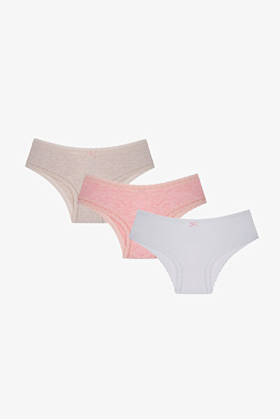 Penti Daily Lace 3-Pack Cotton Beige Hipster Panties