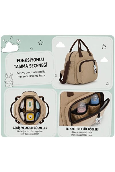 lucky baby Beige Mother Baby Care Backpack