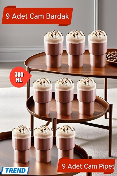 Open Home Concept 9-Piece Borosilicate Cold Coffee Cocktail Soft Drink Glass ...