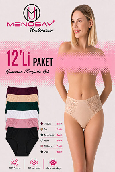MENOSAY 12'li paket dantelli külot