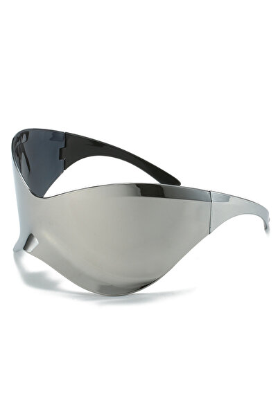 Choice1 Other Silver Y2K Sunglasses Women Fashion Silver Oversized Face Mark ...
