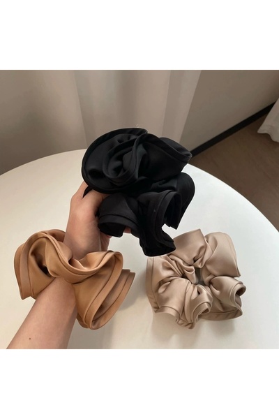 Choice9 2-7-8 3pcs Korean Big Hair Tie Ribbon Scrunchies Satin Elastic Hair B...
