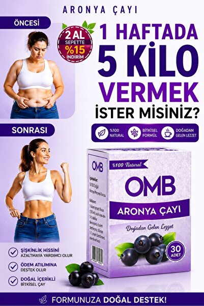 OMB Tok tutma Zayıflamak Aronya Çayı Göbek eriten Özel Formül Detox Organik k...