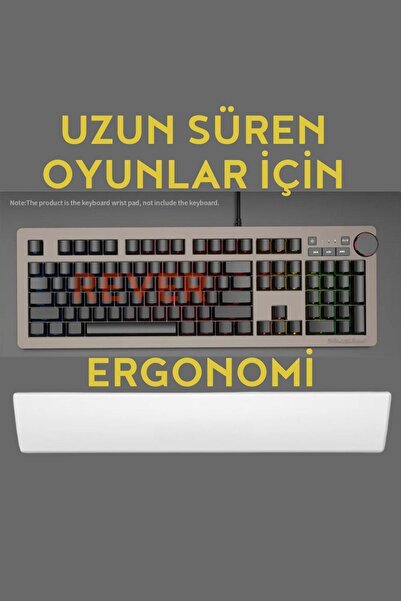 Rever Klavye Bilek Desteği 104 Tuş Klavye Uyumlu Ergonomik Gaming & Ofis