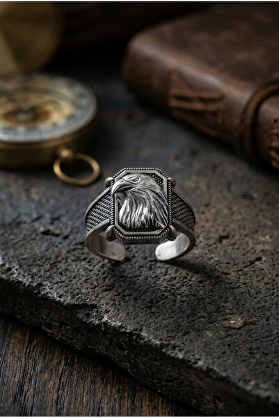 Begondio Special Design Masculine Adjustable Men's Ring with Eagle Figure