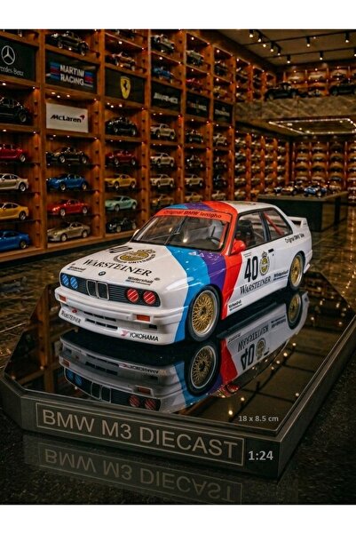 OYUNCAKSAHİLİ Bmw M3 Yazılı Modifiyeli Diecast 18.5 cm Model Metal Orjnal Ara...
