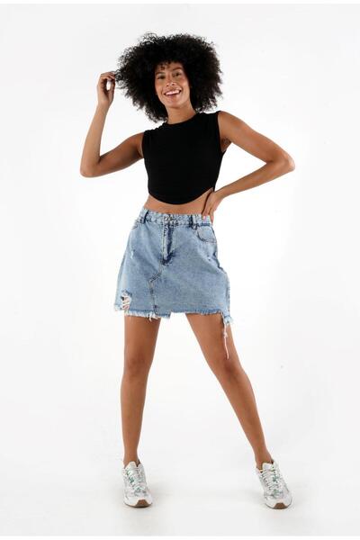 ALEXANDERGARDI FİTİLLİ ASİMETRİK CROP BLUZ (B24-008701)