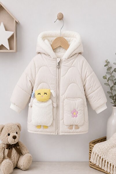 DeKuBaby Cute Lamb Figured Plush Fur Hooded Fur Winter Baby-Child Coat