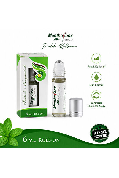 Mentholbox Menthol Masaj Yağı Likit Roll On Menthol Nane Limon Bitkisel Yağla...