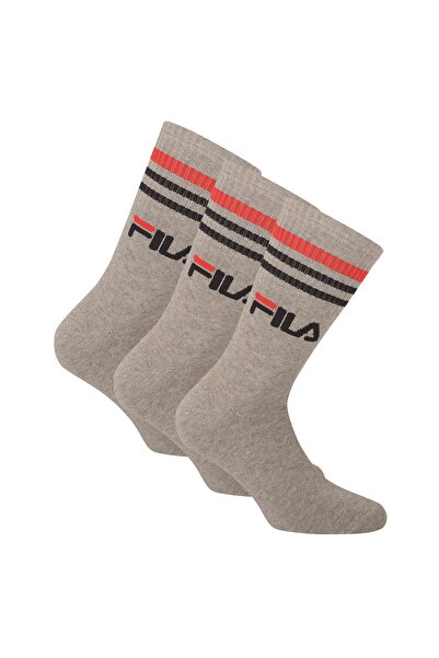 FILA Uniseks Çorap 3 Çift - Sokak, Spor, Lifestyle, Çorap Takımı, Çizgili, 35-46