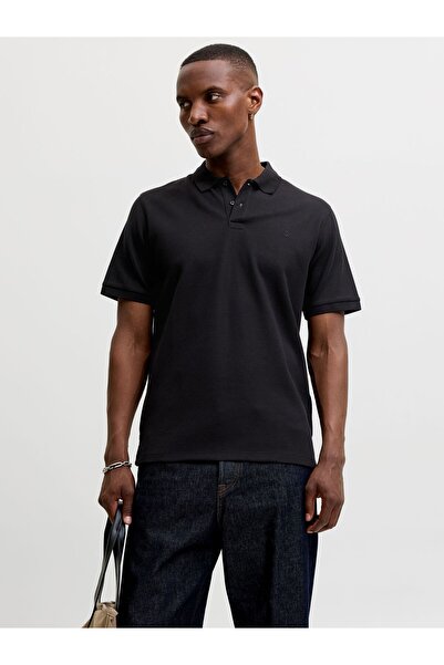 Jack & Jones Tricou polo bărbătesc, amestec de bumbac, croială normală, JJEAU...