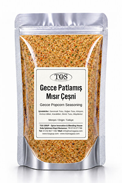TOS The Organic Spices Gecce Patlamış Mısır Çeşni 100 gr Gecce Popcorn Season...