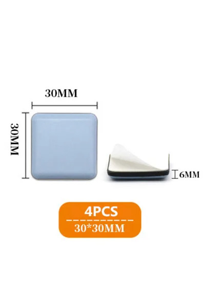 Choice Square 30x30mm 4pcs 4pcs/set Furniture Leg Slider Pads Anti Scratch Ea...