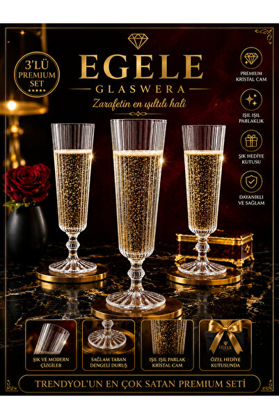çukurova home Luxury Striped Flute Glass - Coffee Side Glass - Presentation G...