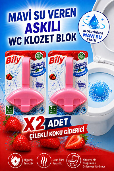 Bily Wc Klozet Blok Mavi Su Etkili Çilekli Banyo Koku Giderici Tuvalet Temizl...
