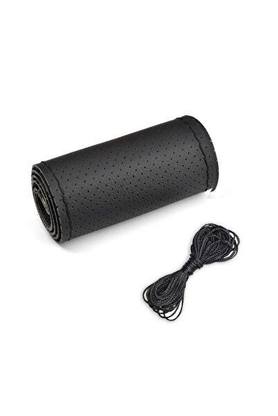 Choice Black (Hole) Universal Leather Car Steering Wheel Stitch On Wrap Cover...