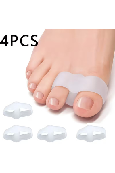 Choice Ivory 4Pcs Double Ring Silicone Toe Separator Pads, Soft Washable Reus...