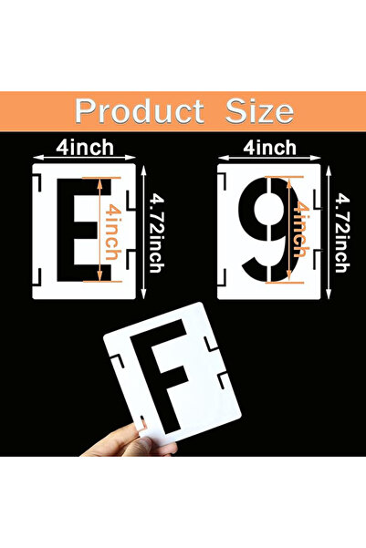 Choice 4 inch 42 pieces of letter hollow templates, reusable artistic fonts, ...