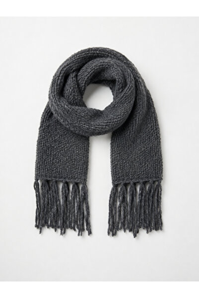 Retrobird Large Size Soft Knitted Scarf Women Anthracite