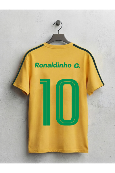 MAGORS Tricou Ronaldinho Gaucho imprimat unisex, cu croială supradimensionată...