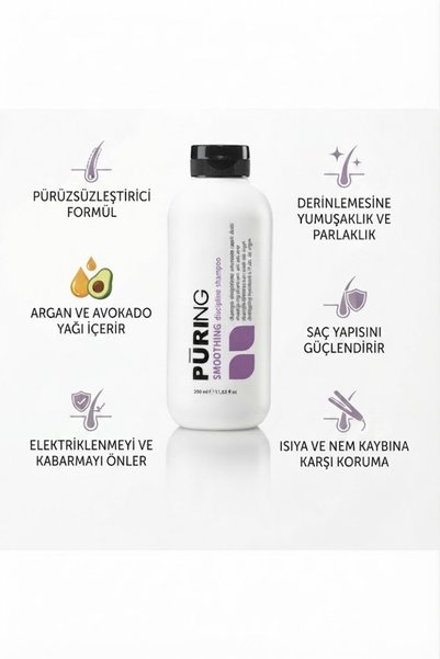 PURING Anti-Frizz and Smoothing Shampoo 350 ml - Smoothing Discipline Lux Shampoo Tenroses