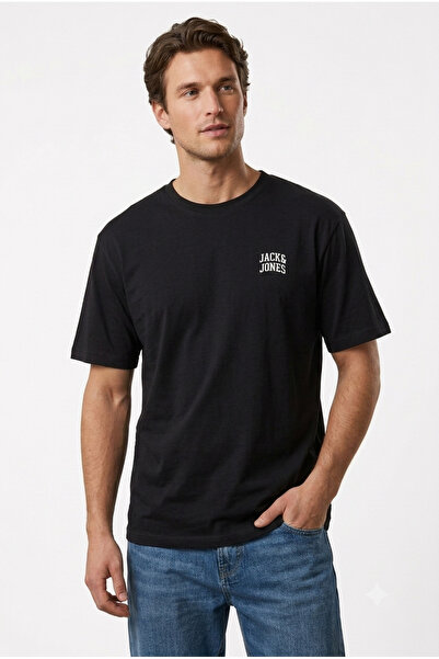 Jack & Jones Crew Neck Chest Printed T-Shirt - Noge