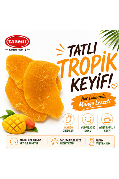 TAZEM KURUYEMİŞ Mango Kurusu 500 G