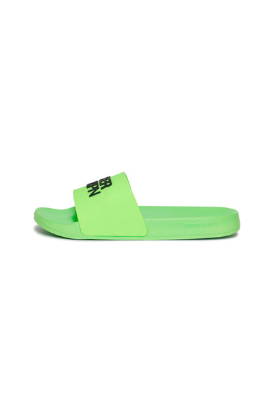 SUPERDRY Σαγιονάρα πισίνας με λογότυπο αθλητικών ενδυμάτων MF310268A-27Y Λάιμ