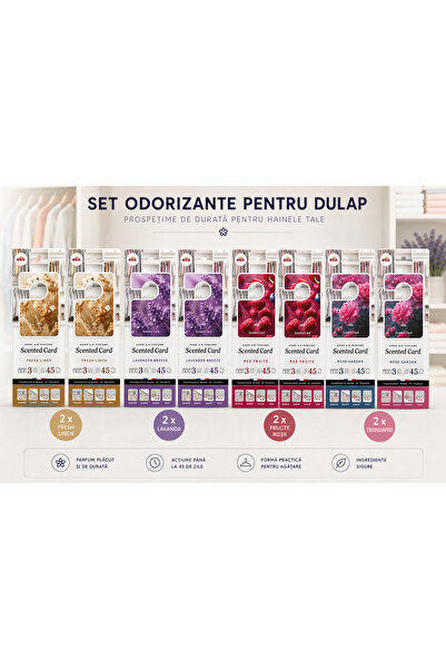 Elix Pachet 4 arome 24 odorizante parfumate tip card pentru dulap si haine: 2...