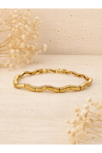 JEWELRY Zigzag Ajda Bileklik – Gold Pirinç Kaplama Kuyum Model Bileklik ✨