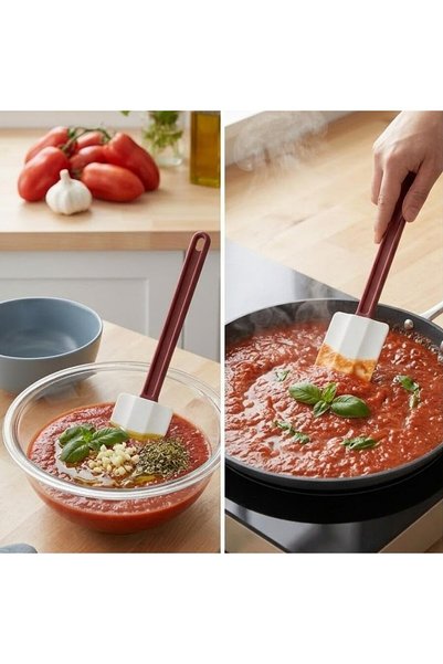 Epinox Silicone Fireproof Spatula 41 cm Silicone Spatula with Scraper 41cm
